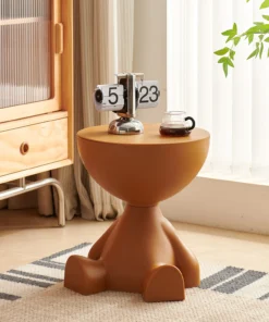 Small flat head coffee table cream style, home living room sofa side table table, round side table