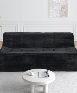 Niccae Modern 3-Seat Corduroy Sofa - Cloud Couch Design, Full Sponge Compression, No Assembly, Space-Efficient for Living Room