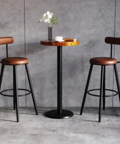 Iron bar chairs, high stools, bar chairs, home backrests, bar stools, minimalist front desk, high legged tables and chairs