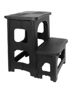 Home Foldable Stool Two Step Home Plastic Climbing Steps High and Low Pedal Folding Stool High and Low Ladder Stool
