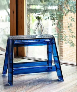 Acrylic Folding Protable Step Ladder,Step Stools for Adults,1 Steps Adults,Small Foldable Chaie,Transparent Stool for Indoor Out