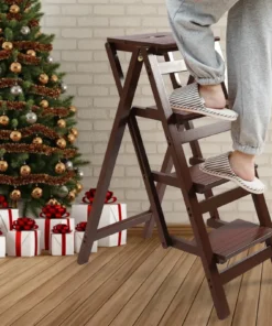 Portable Folding Step Stool Non-slip Step Stool Ladder 220LBS Load 4-Step Ladder