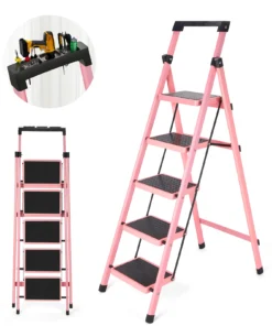 Multifunctional Kitchen Step Stool Safety Folding Ladders Carbon Steel Thickened Indoor Herringbone Stair Telescopic Ladder