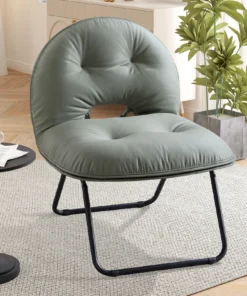 EBELLO Portable Portable Folding Chair with Upholstered Living Room Portable Lounge Chair